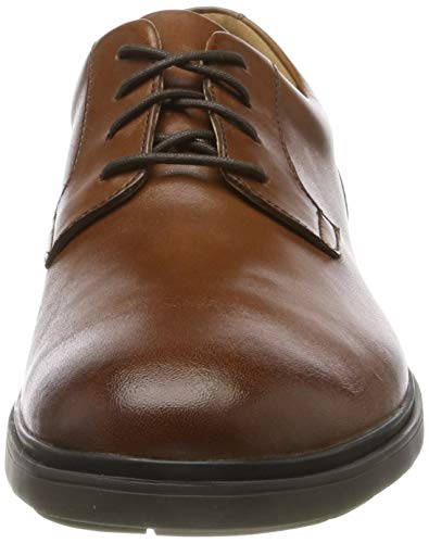 Clarks Un Tailor Tie, Zapatos de Cordones Derby Hombre, Piel marrón, 46 EU