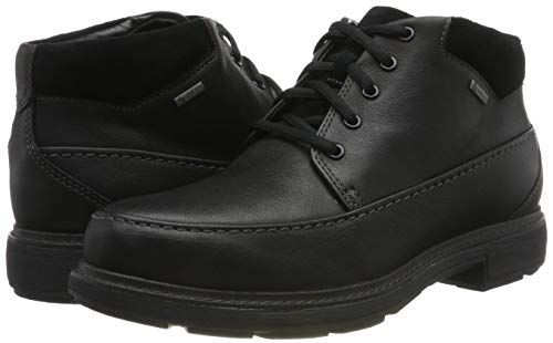 Clarks Un Tread OnGTX, Botas clásicas. Hombre, Piel Negra Negra, 39.5 EU