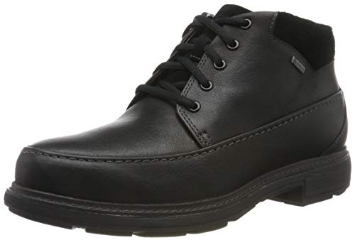 Clarks Un Tread OnGTX, Botas clásicas. Hombre, Piel Negra Negra, 39.5 EU