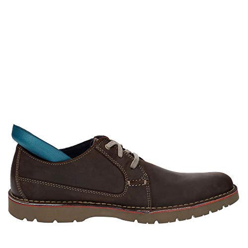 Clarks Vargo Plain, Zapatos de Cordones Derby, Marrón (Dark Brown Leather), 45 EU