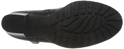 Clarks Verona Rock, Botas Plisadas Mujer, Piel (Piel Negra), 42 EU