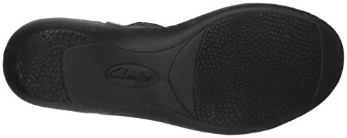 Clarks Women's Sonar Aster Sandal, Pewter Synthetic Patent, 12 Wide US
