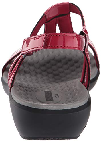 Clarks Women's Sonar Aster Sandal, Red Synthetic Patent, 9.5 Wide