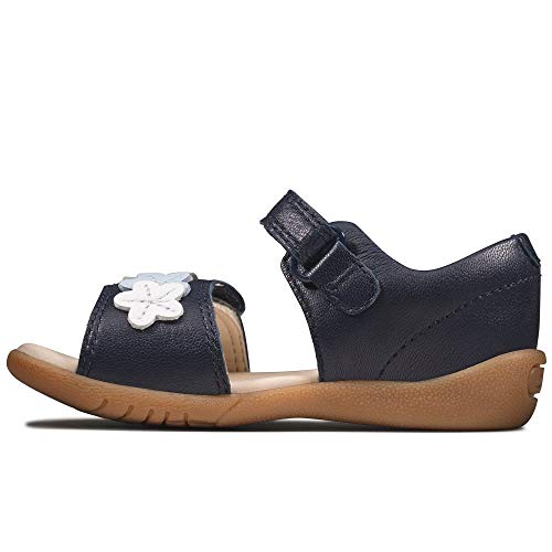 Clarks Zora Finch T, Sandalias Punta Cerrada Niños, Azul (Navy Leather Navy Leather), 23 EU