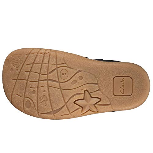 Clarks Zora Finch T, Sandalias Punta Cerrada Niños, Azul (Navy Leather Navy Leather), 23 EU