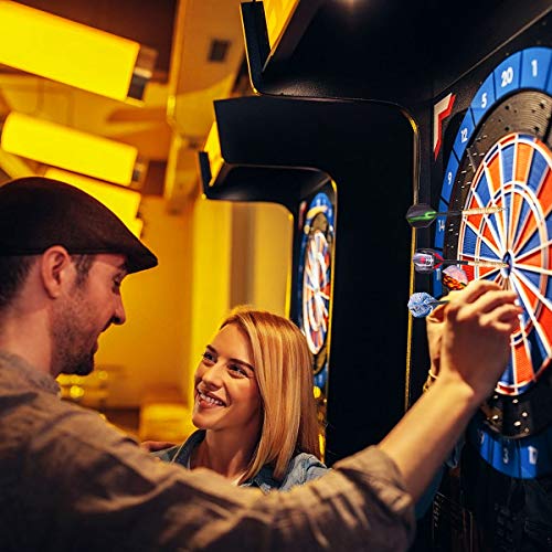 CNNIK 12 Piezas Juego de Dardos con Punta de Acero con 4 vuelos de Estilo, Ejes de plástico Esmerilado, barriles de Hierro y sacapuntas para Sala de recreación, Bar y Sala de Juegos (19 Gramos)