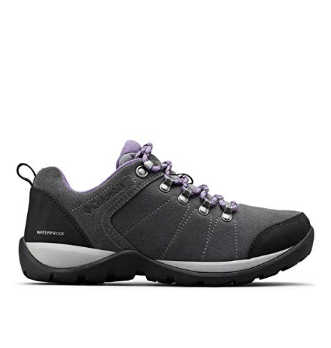 Columbia FIRE VENTURE S II Zapatos de senderismo impermeables para mujer, Gris(Titanium MHW, Plum Purple), 38 EU