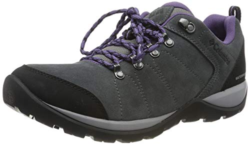 Columbia FIRE VENTURE S II Zapatos de senderismo impermeables para mujer, Gris(Titanium MHW, Plum Purple), 38 EU