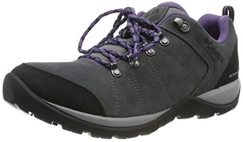 Columbia FIRE VENTURE S II Zapatos de senderismo impermeables para mujer, Gris(Titanium MHW, Plum Purple), 40 EU