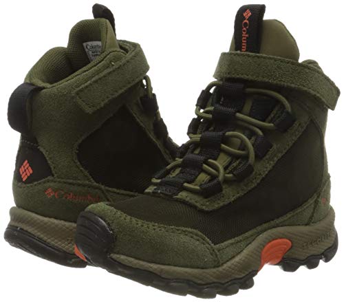 Columbia Flow Borough Zapatillas deportivas de caña alta para niños, Verde(Nori, Tangy Orange), 25 EU