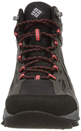 Columbia Lincoln Pass Mid LTR Outdry, Botas de Senderismo Mujer, Nergo, Rojo (Black, Red Camellia), 39 EU