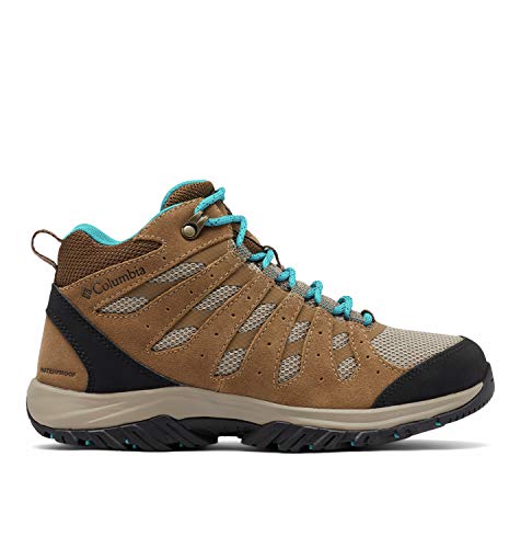 Columbia Redmond III Mid Waterproof, Zapatillas para Caminar Mujer, Nivel del mar Khaki, 38 EU