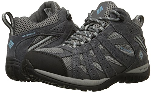 Columbia Redmond Mid Waterproof - Zapatillas de montaña, Gris (Light Grey / Sky Blue), 36