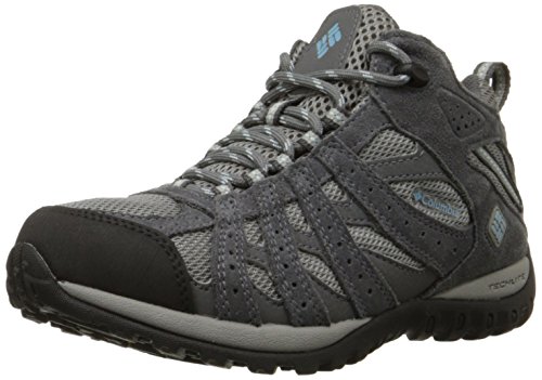 Columbia Redmond Mid Waterproof - Zapatillas de montaña, Gris (Light Grey / Sky Blue), 36