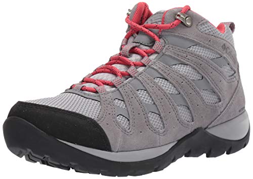 Columbia Redmond V2 Mid, Botas de Senderismo Impermeables Mujer, Gris, Rojo (Steam, Daredevil), 36 EU