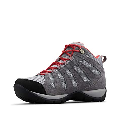 Columbia Redmond V2 Mid, Botas de Senderismo Impermeables Mujer, Gris, Rojo (Steam, Daredevil), 41 EU