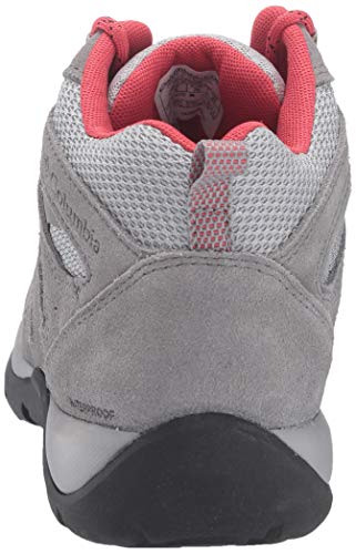 Columbia Redmond V2 Mid, Botas de Senderismo Impermeables Mujer, Gris, Rojo (Steam, Daredevil), 41 EU