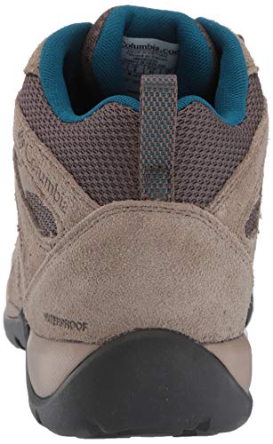 Columbia Redmond V2 Mid, Botas de Senderismo Impermeables Mujer, Marrón, Azul (Mud, Lagoon), 37 EU