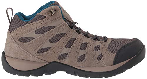 Columbia Redmond V2 Mid, Botas de Senderismo Impermeables Mujer, Marrón, Azul (Mud, Lagoon), 37 EU