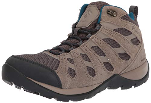 Columbia Redmond V2 Mid, Botas de Senderismo Impermeables Mujer, Marrón, Azul (Mud, Lagoon), 37 EU