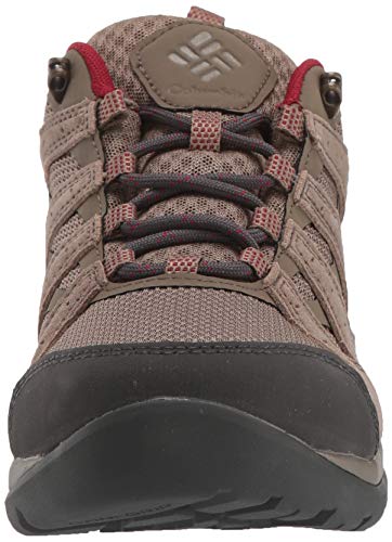 Columbia Redmond V2, Zapatillas de Senderismo Impermeables Mujer, Marrón, Rojo (Pebble, Beet), 39 EU