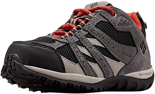Columbia Redmond, Zapatillas Bajos Impermeables, Negro, Rojo (Black, Flame), 26 EU