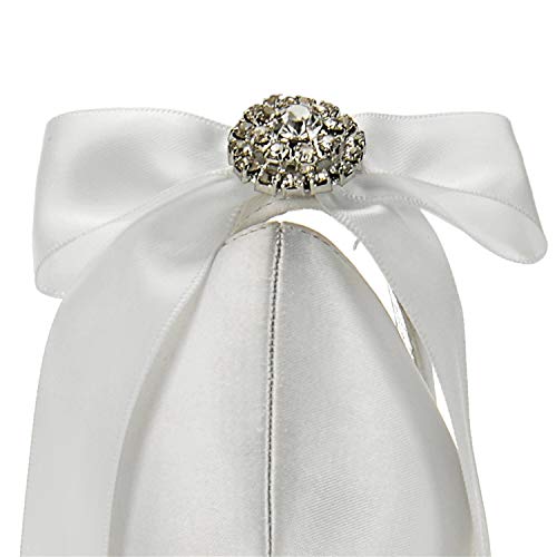 COMFASH 17061-64 Zapatos De Novia para Mujer Zapatos De Tacón Medio Bombas De Proa Punta Redonda Satén Coloridos Zapatos De Boda De Fiesta,Champagne,38 EU