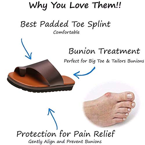 Cómoda sandalia de la plataforma, zapatos de cuero PU, de deslizamiento resistente al desgaste ortopédicos juanete Corrector sandalias no con la ayuda de arco, la playa del verano viaje Zapatillas