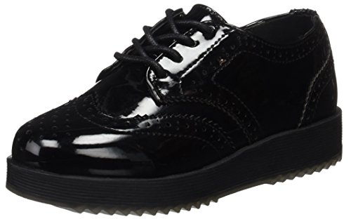 Conguitos Blucher Charol HI552201, Zapatos de Cordones Oxford para Niñas, Negro (Black), 29 EU