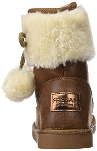 Conguitos Bota Australiana con Pompones Laterales, Botas Slouch Niña, Marrón (Cuero 44), 33 EU