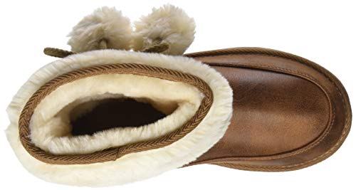 Conguitos Bota Australiana con Pompones Laterales, Botas Slouch Niña, Marrón (Cuero 44), 33 EU