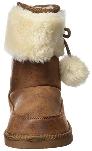 Conguitos Bota Australiana con Pompones Laterales, Botas Slouch Niña, Marrón (Cuero 44), 33 EU