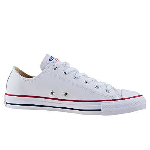 Converse Chuck Taylor Core Lea Ox, Zapatillas De Cuero Unisex Adulto, Blanco, 42 EU