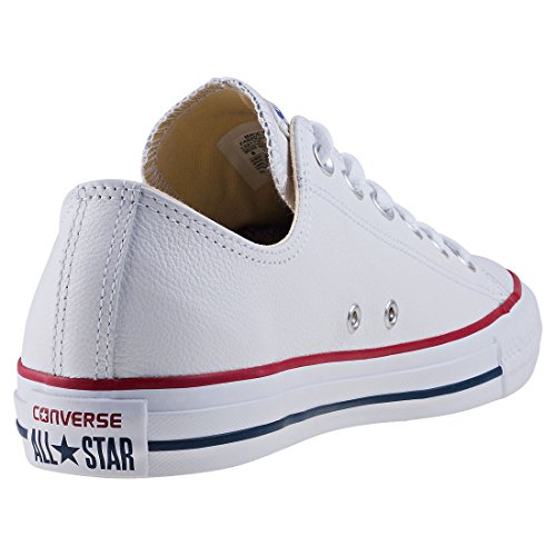 Converse Chuck Taylor Core Lea Ox, Zapatillas De Cuero Unisex Adulto, Blanco, 42 EU