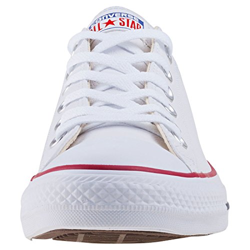 Converse Chuck Taylor Core Lea Ox, Zapatillas De Cuero Unisex Adulto, Blanco, 42 EU