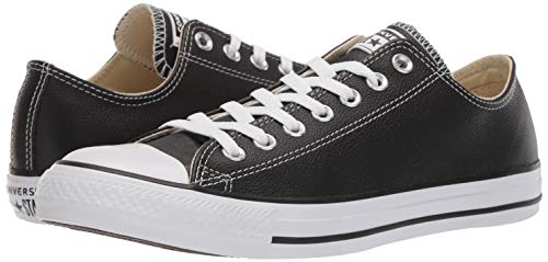 Converse Chuck Taylor Core Lea Ox, Zapatillas De Cuero Unisex Adulto, Negro, 39.5 EU