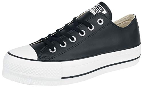 Converse Chuck Taylor CTAS Lift Clean Ox, Zapatillas Mujer, Negro (Black/Black/White 001), 38 EU