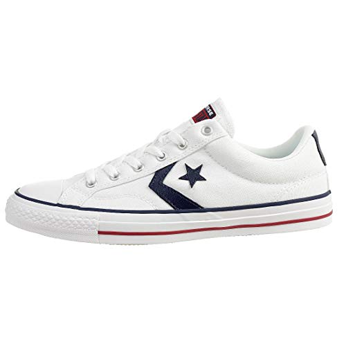 Converse Lifestyle Star Player Ox, Zapatillas de Estar por casa Unisex niño, Blanco (White/White/Navy 111), 36 EU