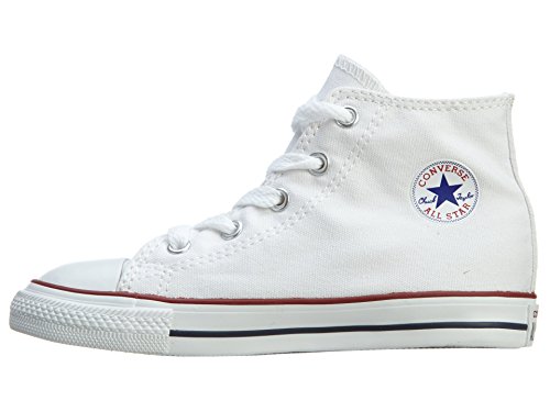 Converse - Zapatillas de tela para niños, Blanco, 23