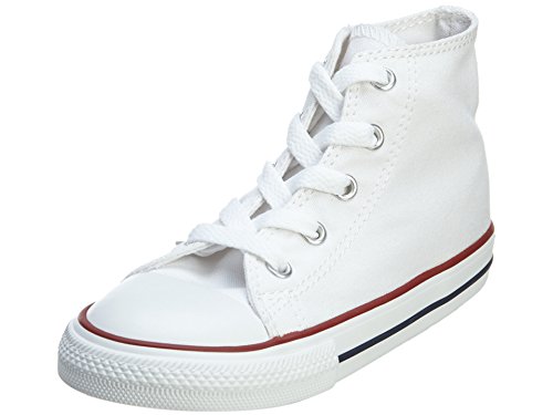 Converse - Zapatillas de tela para niños, Blanco, 23