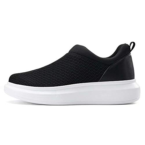 COOJOY Zapatillas para Mujer Plataforma Slip On Casual Sneakers Zapatillas de Correr Gimnasio Shoes Fitness,Negro 37 EU