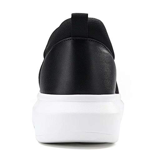 COOJOY Zapatillas para Mujer Plataforma Slip On Casual Sneakers Zapatillas de Correr Gimnasio Shoes Fitness,Negro 37 EU