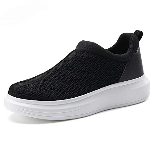 COOJOY Zapatillas para Mujer Plataforma Slip On Casual Sneakers Zapatillas de Correr Gimnasio Shoes Fitness,Negro 37 EU