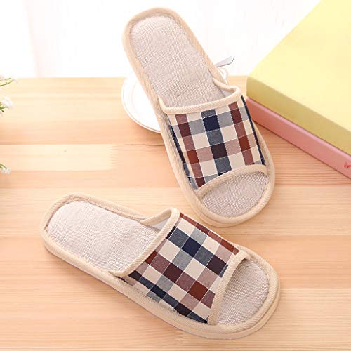 Couples Zapatillas de Casa de Cuadros Casuales de Moda para Hombres Chancletas Planos de Piso Interior,Zapatos Mujer Comodos Chanclas Sandalias de Plataforma