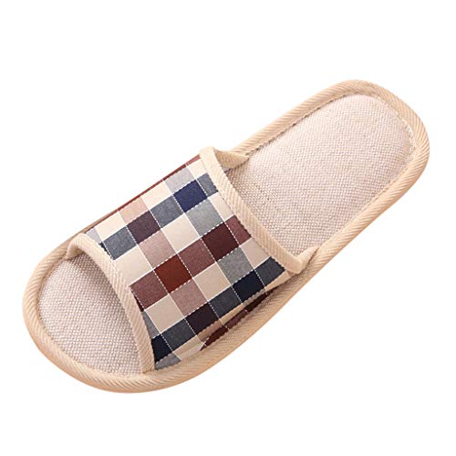 Couples Zapatillas de Casa de Cuadros Casuales de Moda para Hombres Chancletas Planos de Piso Interior,Zapatos Mujer Comodos Chanclas Sandalias de Plataforma