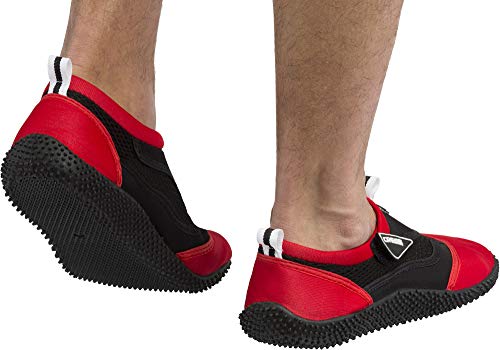 Cressi Reef Calzado para Mar y Deportes Acuáticos, Unisex Adultos y Niños, Negro/Rojo, 47