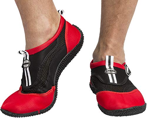 Cressi Reef Calzado para Mar y Deportes Acuáticos, Unisex Adultos y Niños, Negro/Rojo, 47