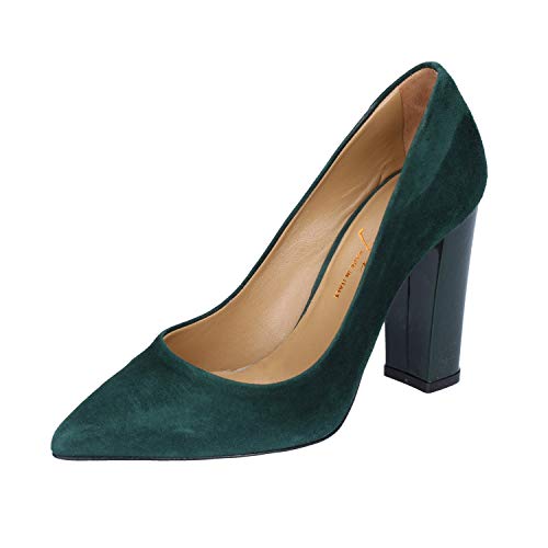 CRISPI Zapatos de salón Mujer Gamuza Verde 35 EU
