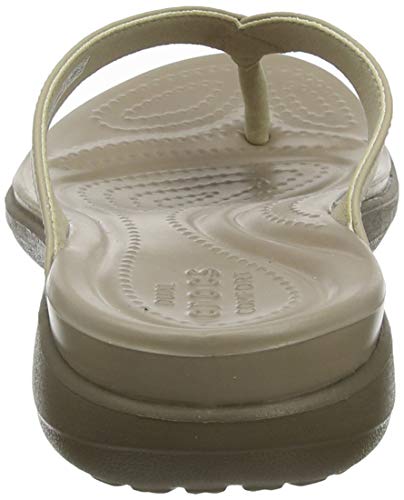 Crocs Capri V Flip, Chanclas para Mujer, Beige (Chai/Walnut), 39/40 EU