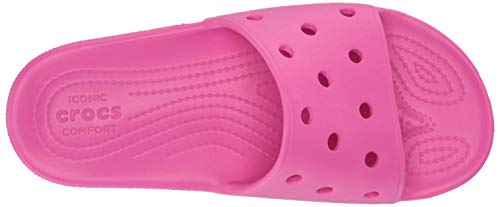 Crocs Classic Slide, Sandalias de Punta Descubierta Unisex Adulto, Rosa (Electric Pink 6qq), 39/40 EU